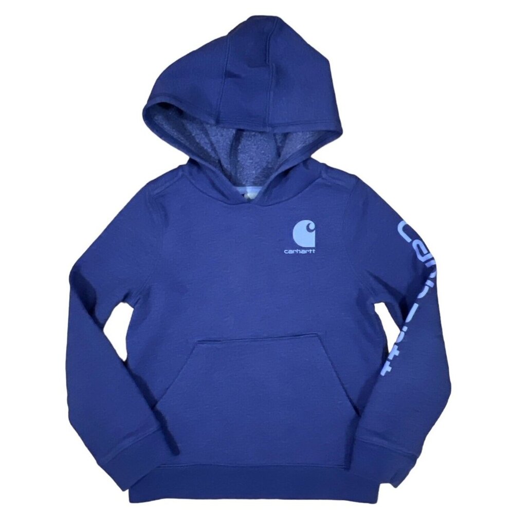 Carhartt Hoodie Girls Size 6 Purple Arm Spellout Logo